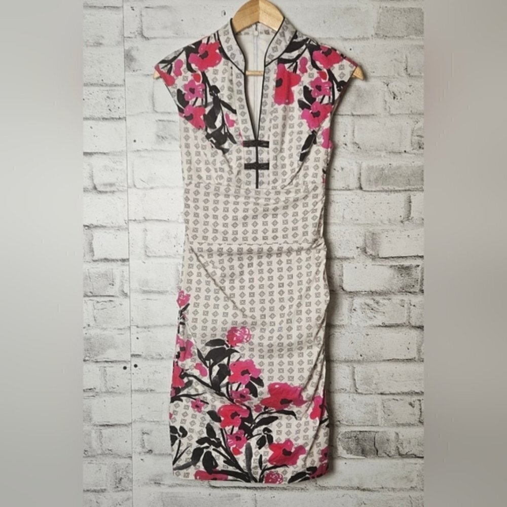 Michael Kors Twist Front Midi Dress Long Sleeve V Neck Small
